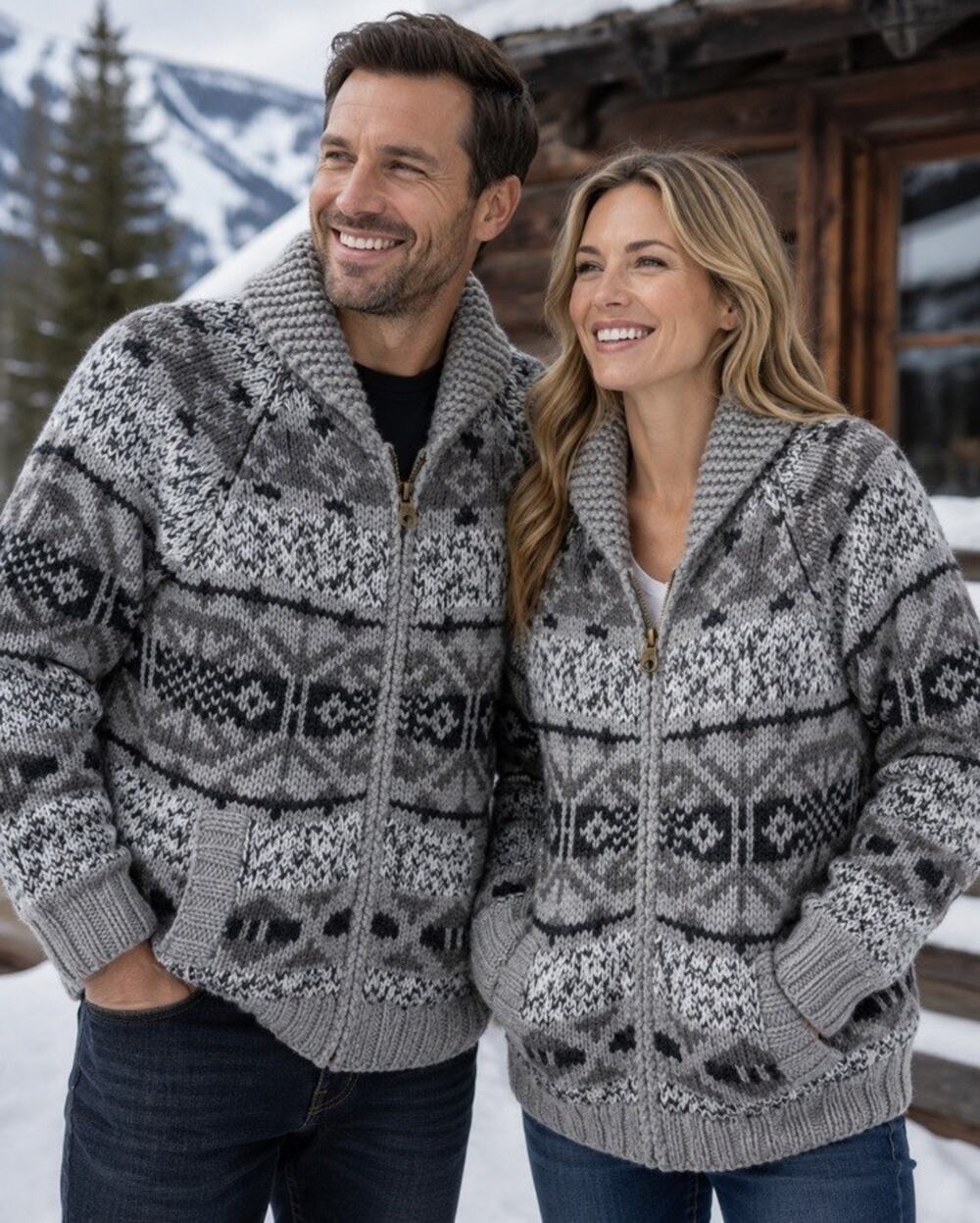 Eddie Bauer Women’s Wool Alpaca Blend Nordic Full Zip Cardigan Sweater Sz XS